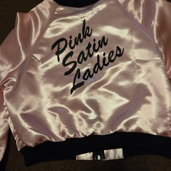 Charades Jackets & Blazers - Charades Pink Ladies Satin Costume Jacket In Sizr Large Inspired By Grease